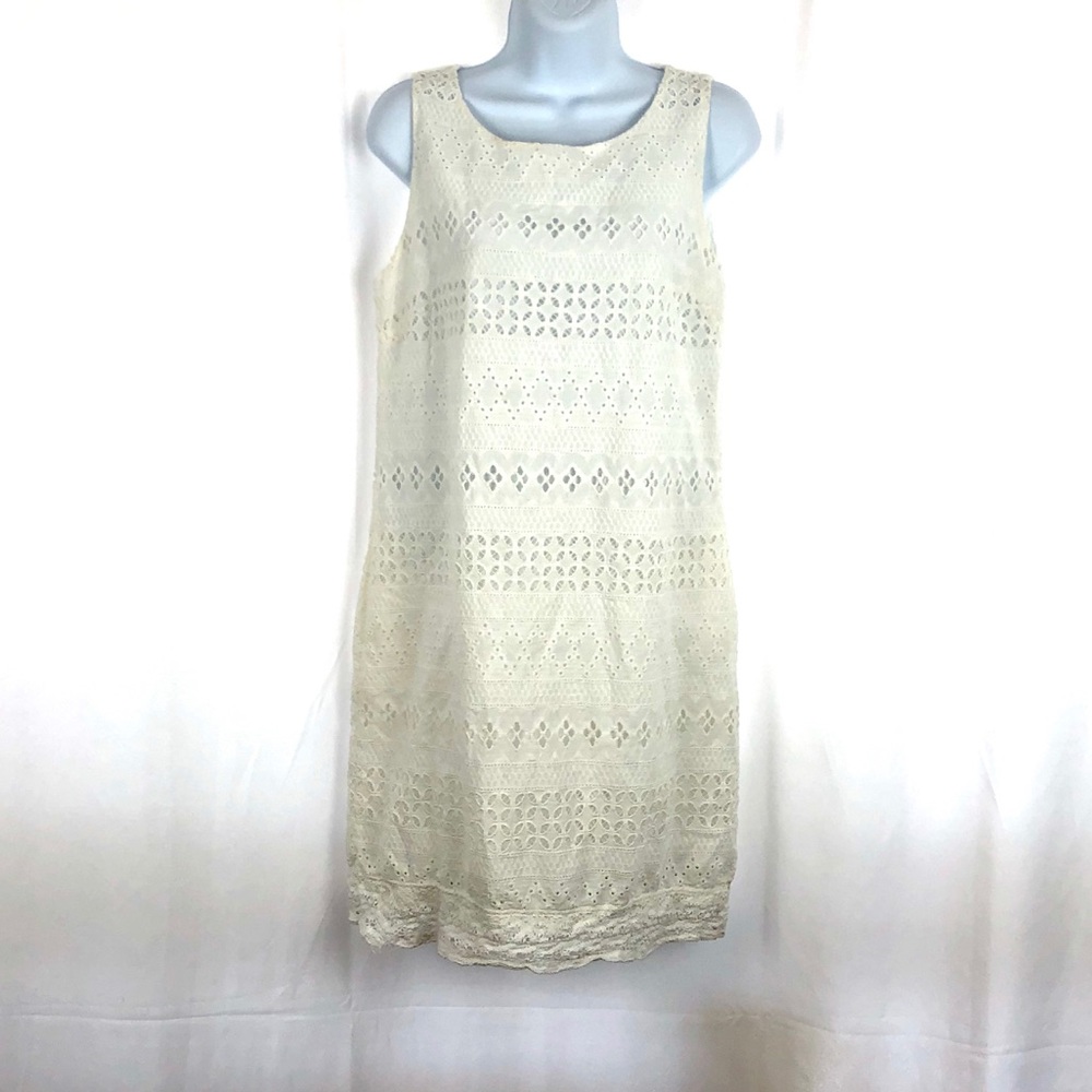 Heyton eyelet lace Cotton sheath dress pockets 6